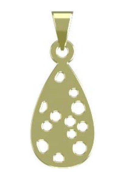14 Ayar Altın Gözyaşı Damlası Kolye Ucu 1 Gr, KC12699 Kodlu