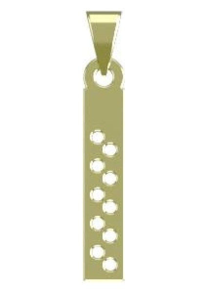 14 Ayar Altın Dikdörtgen Kolye Ucu 1 Gr, KC12688 Kodlu