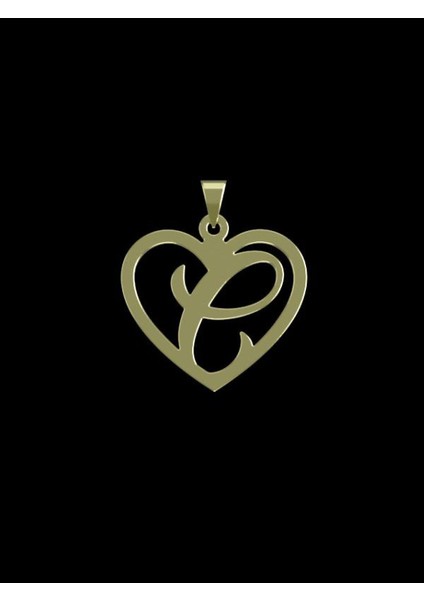 14 Ayar Altın E Harfi Kolye Ucu 1 Gr, KC12827 Kodlu