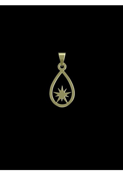 14 Ayar Altın Gözyaşı Damlası Kolye Ucu 1 Gr, KC10535 Kodlu