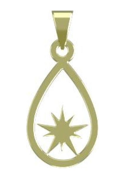 14 Ayar Altın Gözyaşı Damlası Kolye Ucu 1 Gr, KC10535 Kodlu