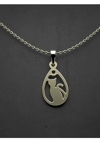 14 Ayar Altın Kedi Kolye Ucu 1 Gr, KC11691 Kodlu