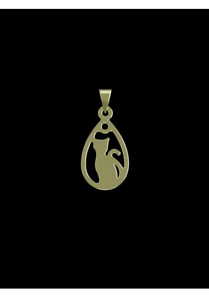 14 Ayar Altın Kedi Kolye Ucu 1 Gr, KC11691 Kodlu