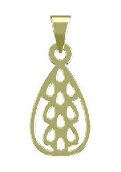 14 Ayar Altın Gözyaşı Damlası Kolye Ucu 1 Gr, KC12695 Kodlu