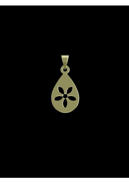 14 Ayar Altın Çiçek Kolye Ucu 1 Gr, KC13260 Kodlu