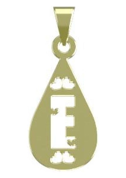 14 Ayar Altın E Harfi Kolye Ucu 1 Gr, KC14800 Kodlu