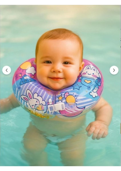 Yeşil Bebek Boyun Simidi, 40 Cm, El Tutmalı, Havuz ve Deniz Güvenliği