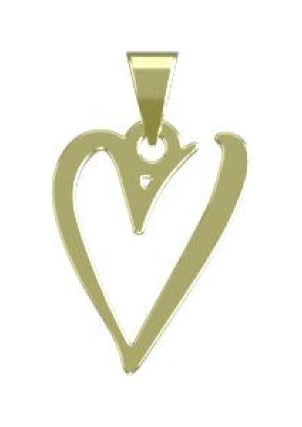 14 Ayar Altın Kalp Kolye Ucu 1 Gr, KC17520 Kodlu