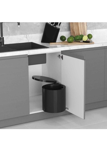 Antrasit Renk Otomatik Kapaklı Çöp Kovası 10 Litre 40CM Modül