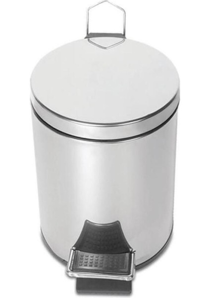 Krom Pedallı 3 Litre Çöp Kovası Bej Renkli Modern Tasarım