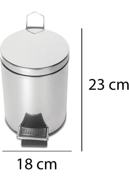 Krom Pedallı 3 Litre Çöp Kovası Bej Renkli Modern Tasarım modelleri