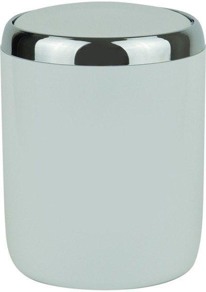 Şık Beyaz Çöp Kovası Krom Dekorlu, Pratik ve Modern Tasarım modelleri