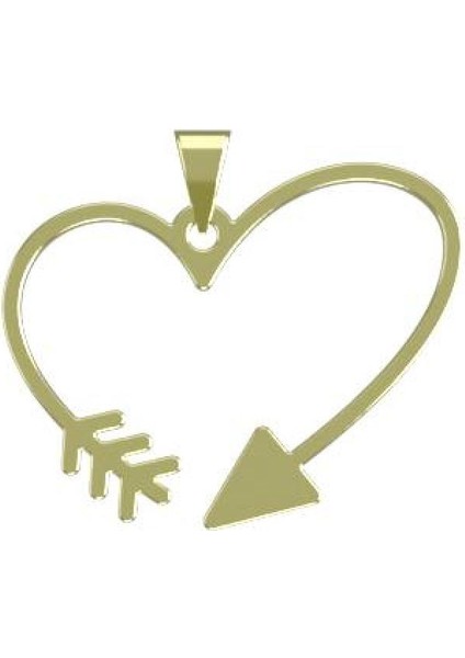 14 Ayar Altın Kalp Kolye Ucu 1 Gr, KC17788 Kodlu