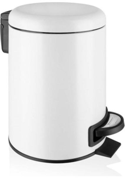 Beyaz Paslanmaz Ikili Pedallı Çöp Kovası ve Klozet Fırçası Seti 3 Lt modelleri