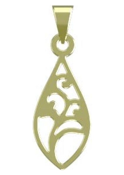 14 Ayar Altın Gözyaşı Damlası Kolye Ucu 1 Gr, KC10839 Kodlu