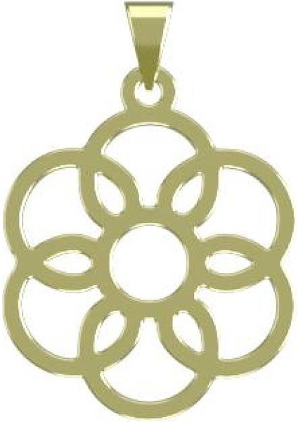 14 Ayar Altın Çiçek Kolye Ucu 1 Gr, KC12067 Kodlu