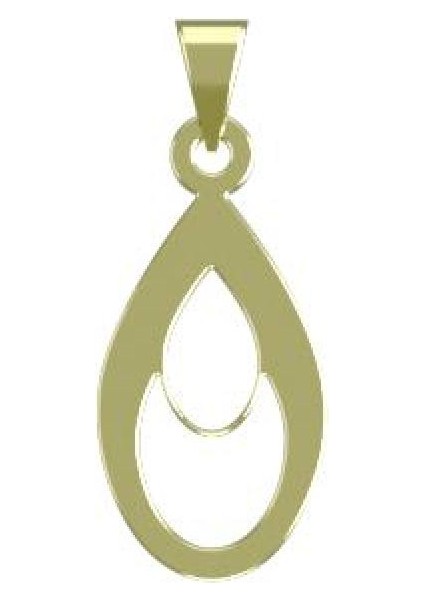 14 Ayar Altın Gözyaşı Damlası Kolye Ucu 1 Gr, KC11558 Kodlu
