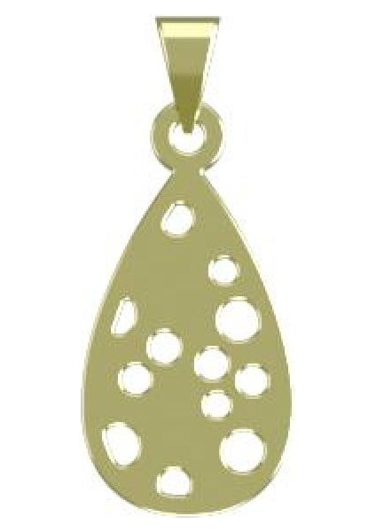14 Ayar Altın Gözyaşı Damlası Kolye Ucu 1 Gr, KC12064 Kodlu
