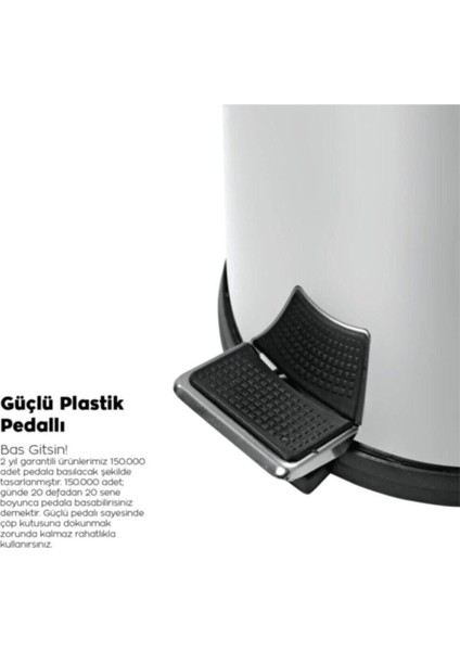 Paslanmaz Çelik Pedallı 3l Çöp Kovası, Ev ve Ofis Kullanımı fiyatları