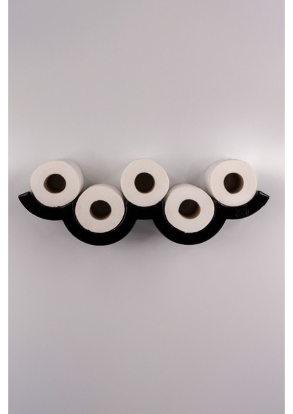 Siyah Çoklu Tuvalet Kağıdı Tutucu Standı, Şık ve Kullanışlı Tasarım