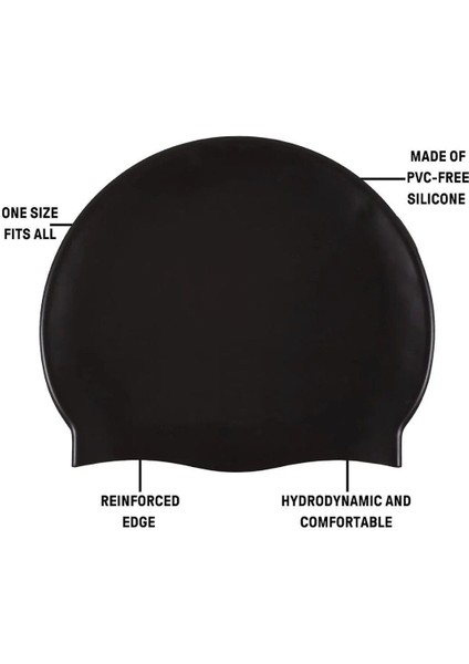 Siyah Silikon Deniz ve Havuz Bonesi, Rahat ve Şık Yüzme Aksesuarı modelleri
