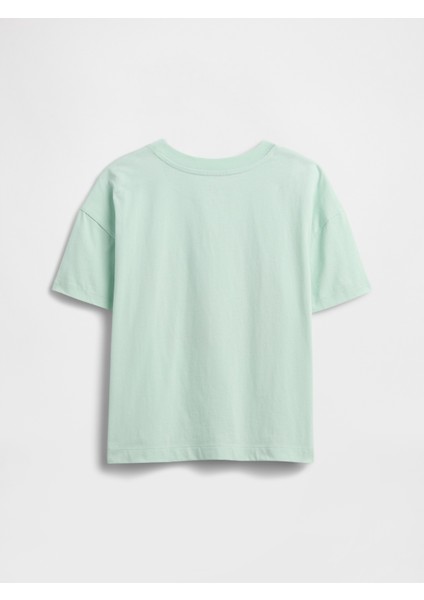 Kız Çocuk Yeşil Grafik Baskılı Tshirt modelleri