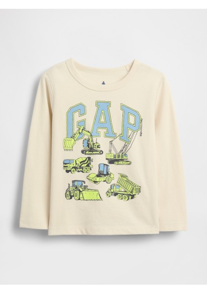 Erkek Bebek Krem Mix And Match Grafik Logo T-Shirt