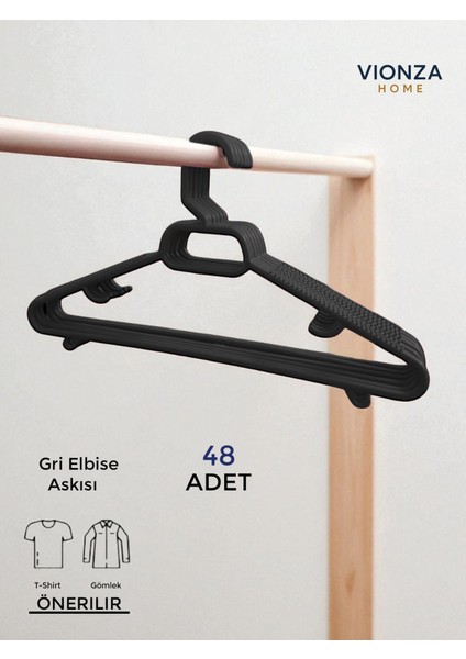 Elbise Kıyafet Askısı Mavi 24'lü Set 24 Adet Mavi Plastik 24 Gömlek Askısı