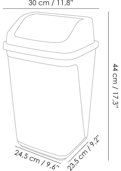 Gri Kapaklı Plastik Çöp Kovası, 20 Litre, Ev, Ofis, Banyo, Mutfak Kullanımına Uygun indirimleri