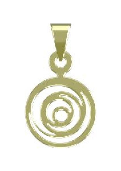 14 Ayar Altın Daire Kolye Ucu 1 Gr, KC10001 Kodlu