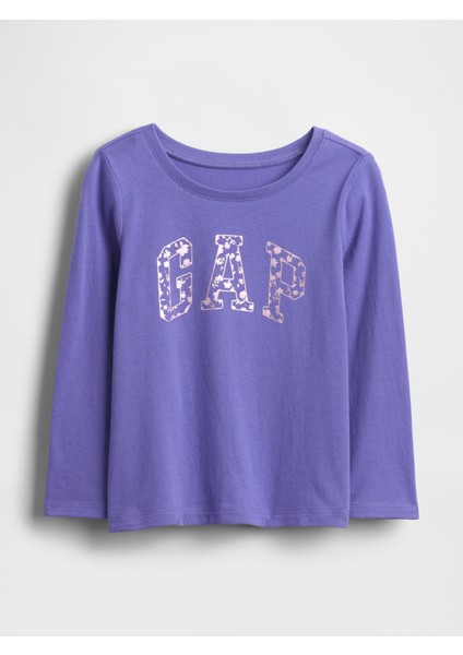 Kız Bebek Mavi Gap Logo T-Shirt