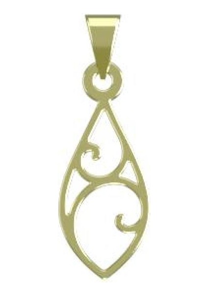 14 Ayar Altın Gözyaşı Damlası Kolye Ucu 1 Gr, KC10843 Kodlu