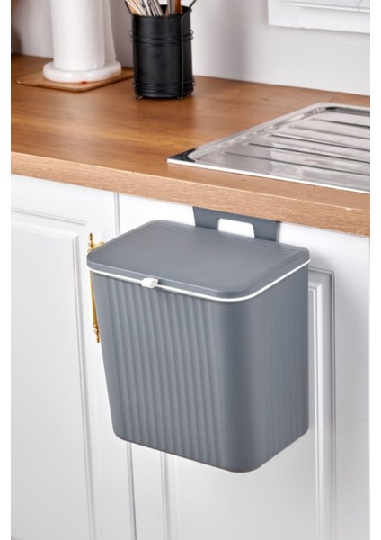 Gri Mutfak Tezgah Üstü Dolap Askılı 15 Lt Çöp Kovası, Pratik ve Şık Tasarım fiyatları