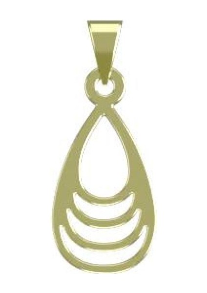 14 Ayar Altın Gözyaşı Damlası Kolye Ucu 1 Gr, KC10764 Kodlu