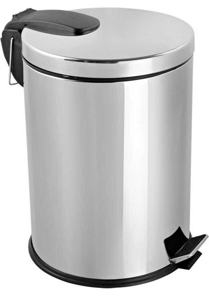 8 Lt ve 4 Lt Pedallı Çöp Kovası, Gri, Pratik ve Şık Tasarım