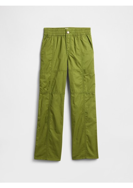 Kız Çocuk Yeşil Smooth Twill Jogger Pantolon