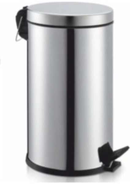 Şık 5 Lt Paslanmaz Çöp Kovası, Paslanmaz Krom, Pedallı, Gri Renk