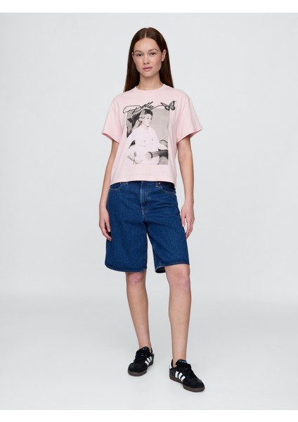 Kadın Pembe Dolly Parton Relaxed Grafik T-Shirt fırsatları