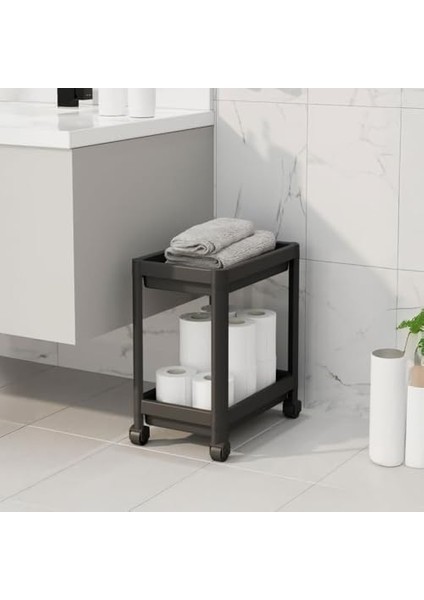 2 Katlı Tekerlekli Tezgah Altı Düzenleyici, Mutfak, Banyo, Ardiye ve Depo Için Yer Tasarruflu Depolama Rafı | Kompakt ve Pratik Tasarım (40X36X23CM) (Siyah) fiyatları