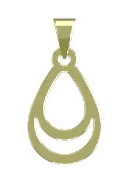14 Ayar Altın Gözyaşı Damlası Kolye Ucu 1 Gr, KC11998 Kodlu