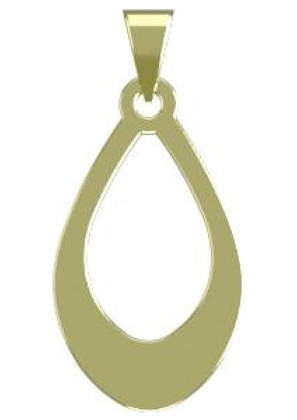 14 Ayar Altın Gözyaşı Damlası Kolye Ucu 1 Gr, KC10306 Kodlu