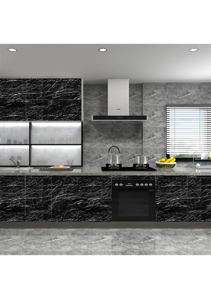 Mermer Desenli Masa Tezgah Mutfak Su Geçirmez Yapışkanlı Folyo Sticker Siyah 5x0,6m (5224) fiyatları