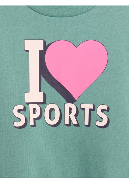 Kız Çocuk Turkuaz Gap Logo Sweatshirt fiyatları