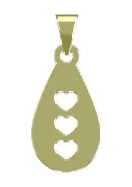 14 Ayar Altın Kalp Kolye Ucu 1 Gr, KC11954 Kodlu