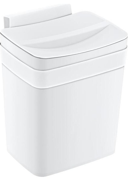 Şık ve Kullanışlı 4 Lt Yumuşak Askılı Çöp Kutusu, Beyaz Renk Seçeneğiyle.