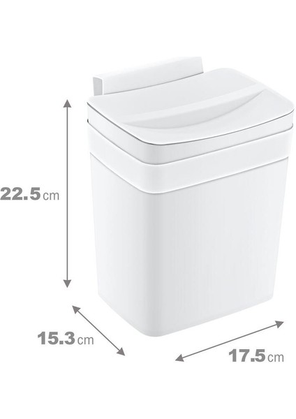 Şık ve Kullanışlı 4 Lt Yumuşak Askılı Çöp Kutusu, Beyaz Renk Seçeneğiyle. fiyatları