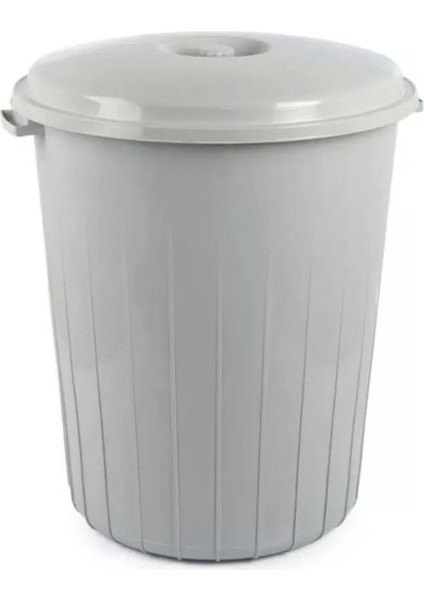 50 Lt Kapaklı Yuvarlak Plastik Çöp ve Su Kovası Gri, Dayanıklı ve Kullanışlı fiyatları