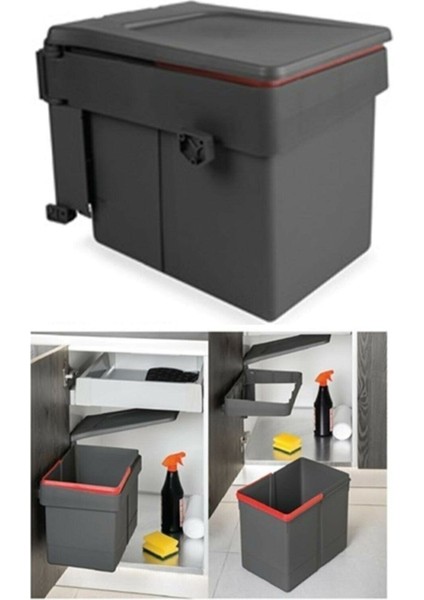 Kokusuz, 15 Lt, Antrasit Renkli, Dolap Içi Çöp Kovası, Geniş Kapak, Minimal Tasarım fiyatları