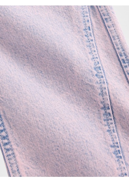 Kız Bebek Açık Pembe Pull-On Baggy Wide-Leg Jean Pantolon fiyatları