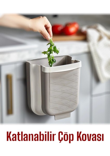 Katlanabilir Askılı Çöp Kovası, 6 Lt, Banyo ve Mutfak Için Pratik ve Şık Tasarım